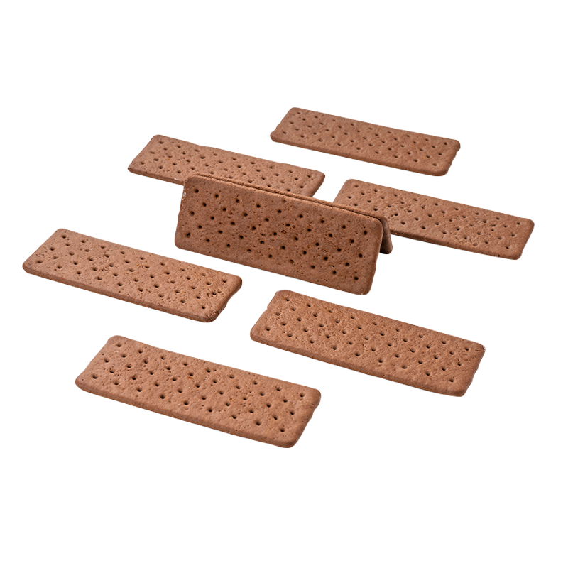Rechthoekige harde cacaokoekjes