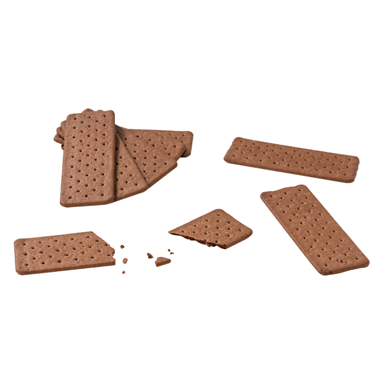 Rechthoekige harde cacaokoekjes